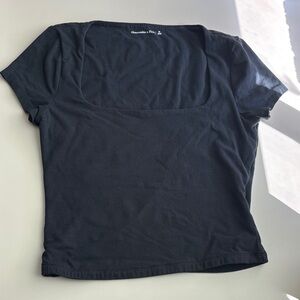 Abercrombie & Fitch Black Square Neck Shirt